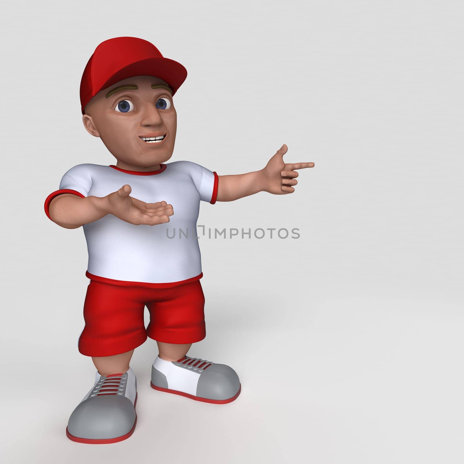 3D Render of Cartoon Sports Character