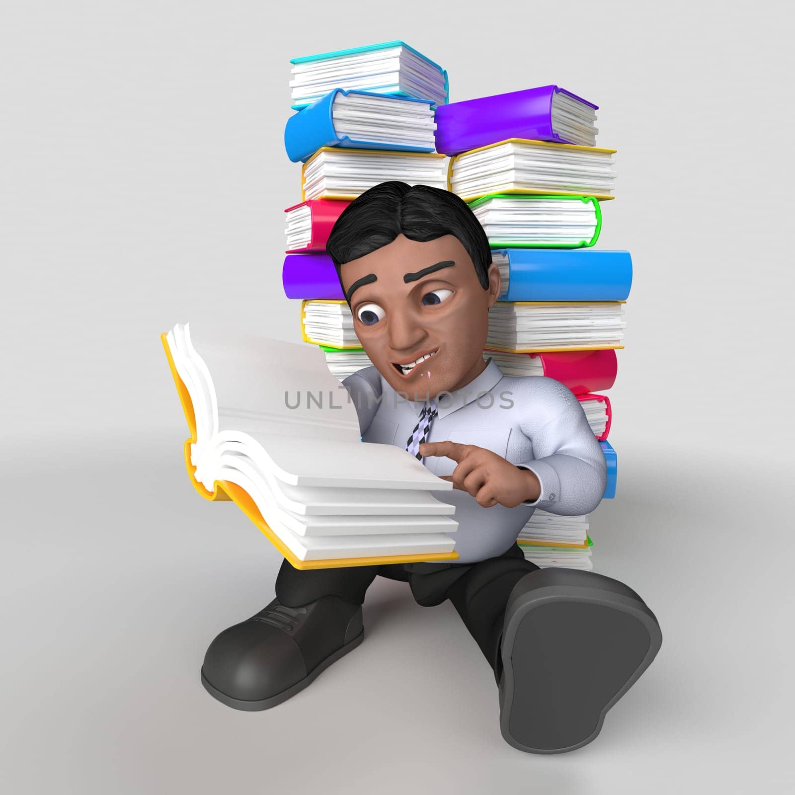3D Render of Cartoon Business Character