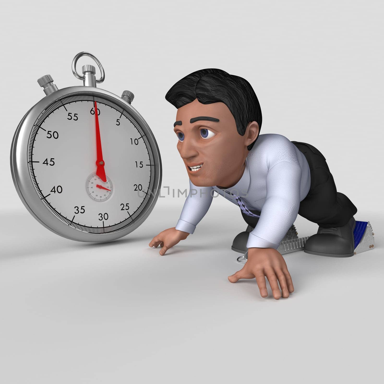 3D Render of Cartoon Business Character