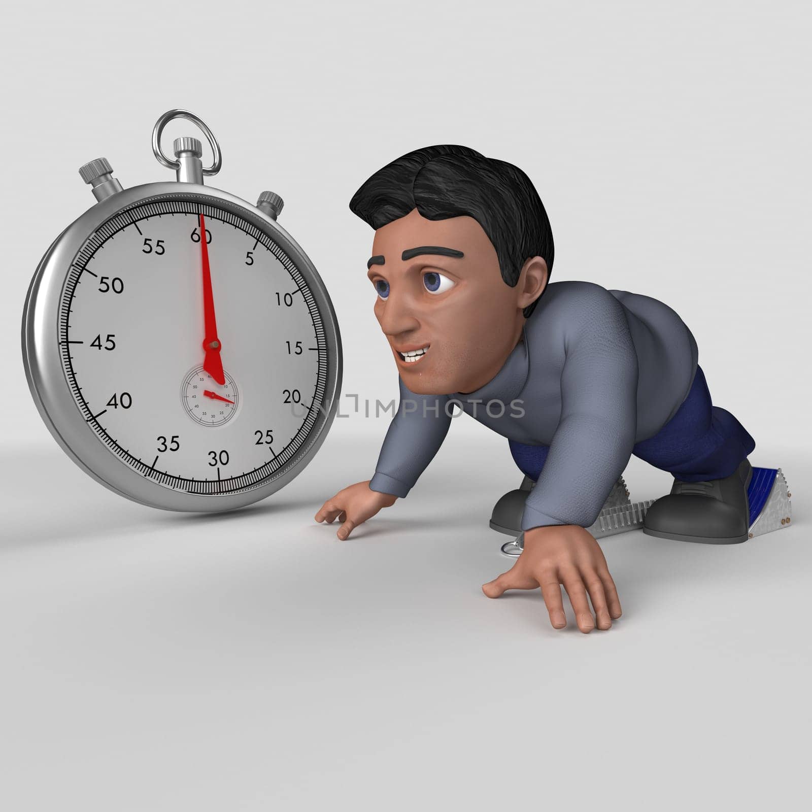 3D Render of Cartoon Casual Character