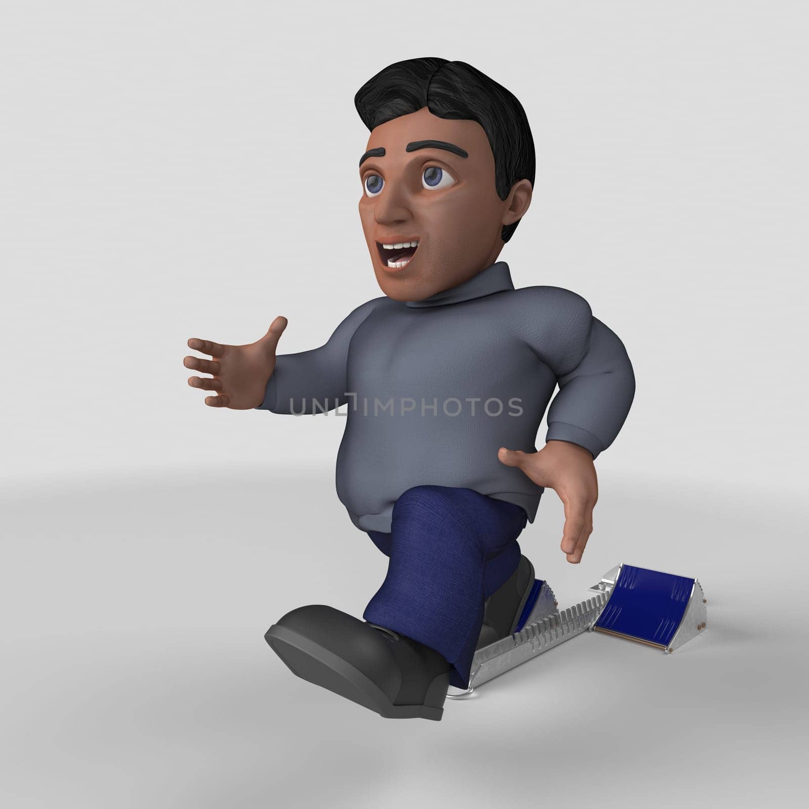 3D Render of Cartoon Casual Character
