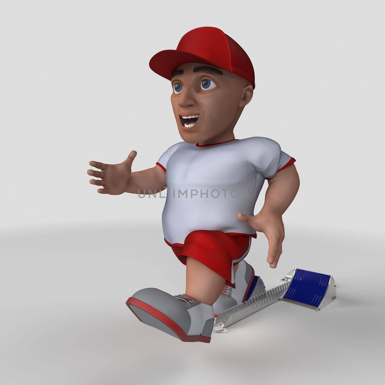 3D Render of Cartoon Sports Character