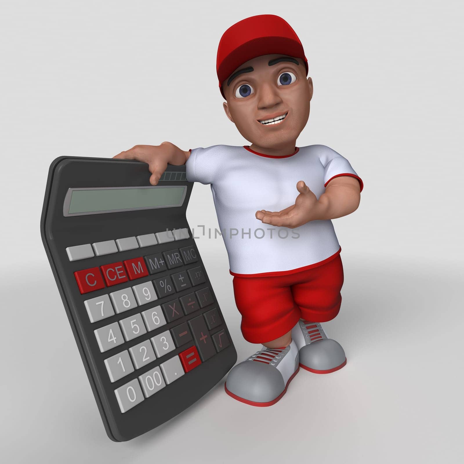3D Render of Cartoon Sports Character