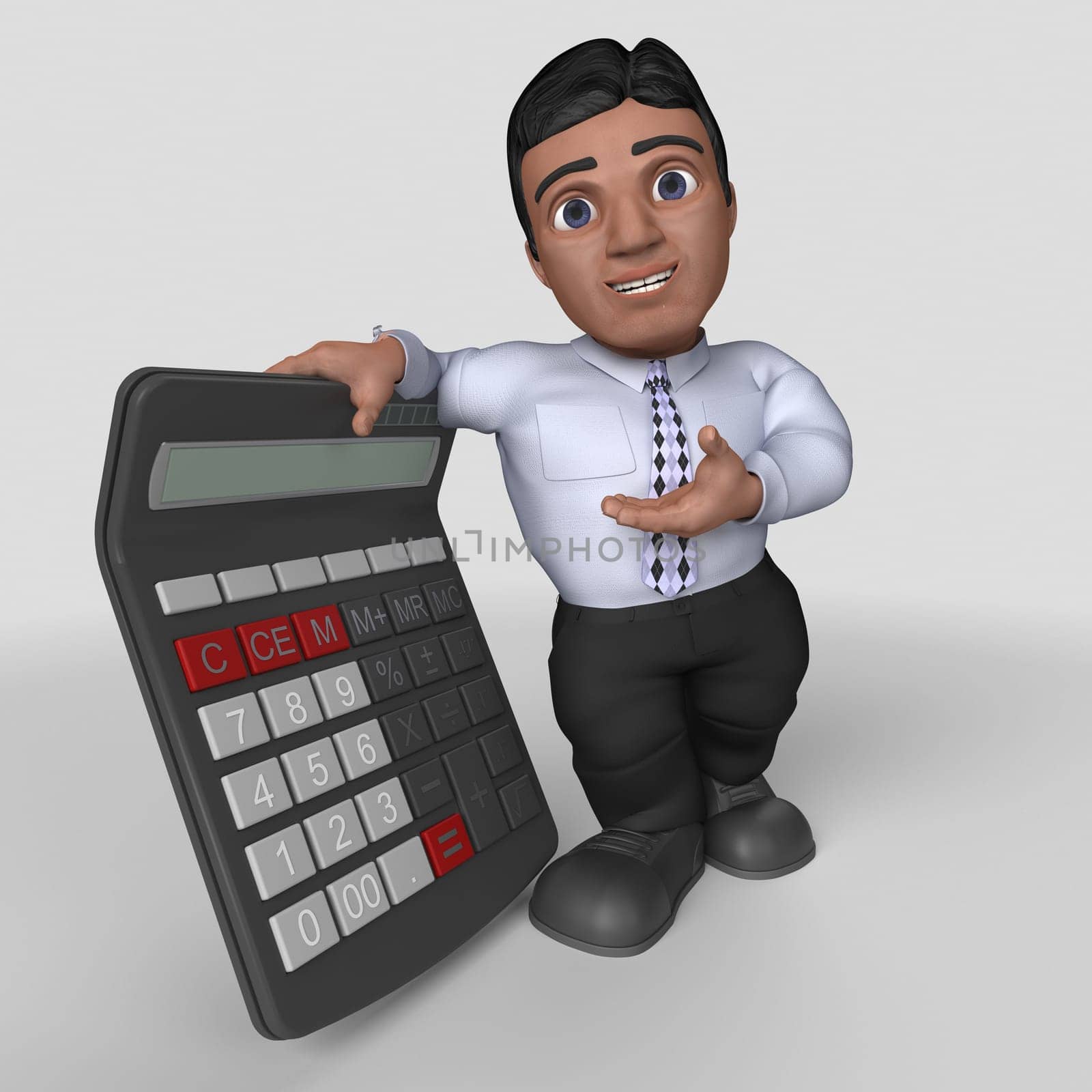 3D Render of Cartoon Business Character