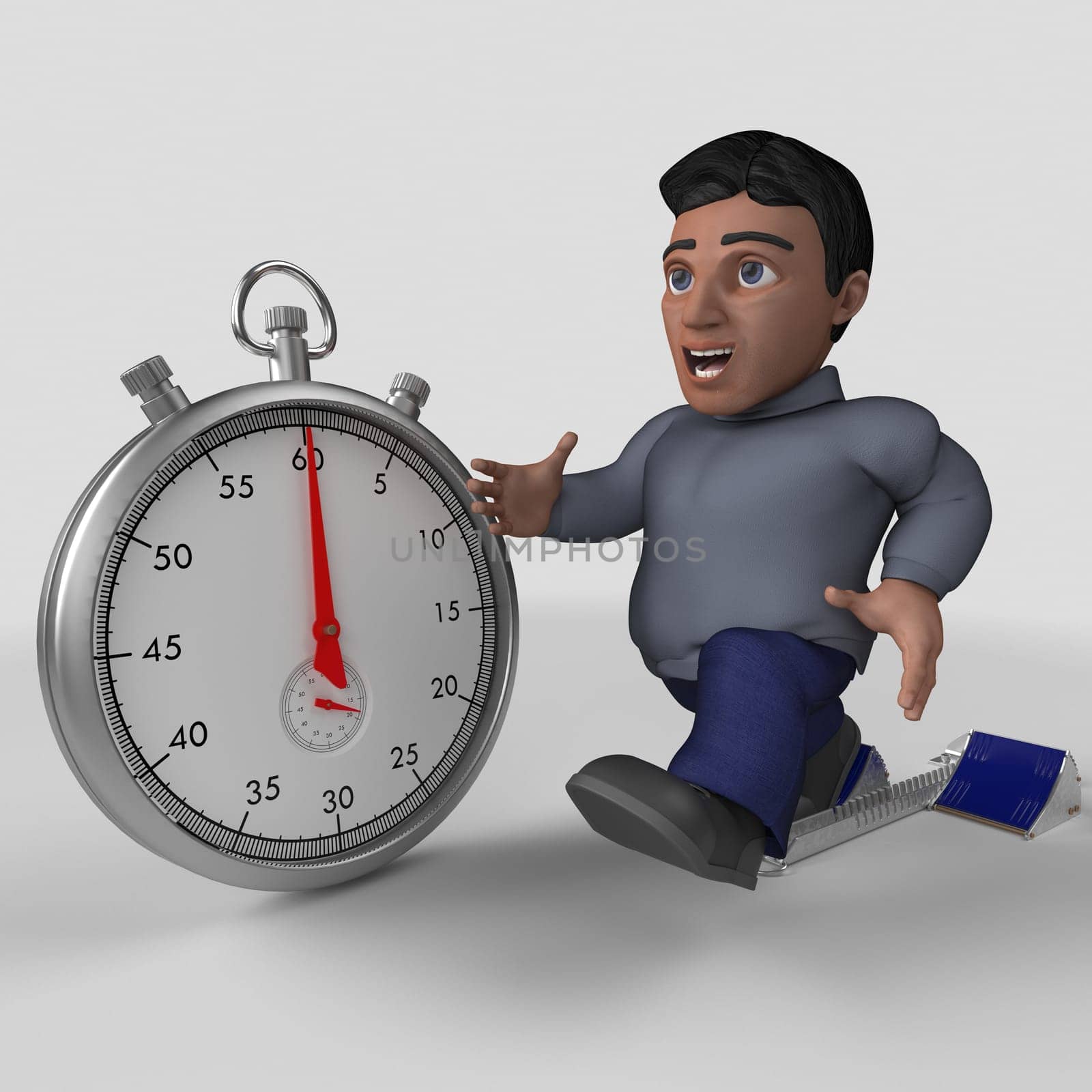 3D Render of Cartoon Casual Character