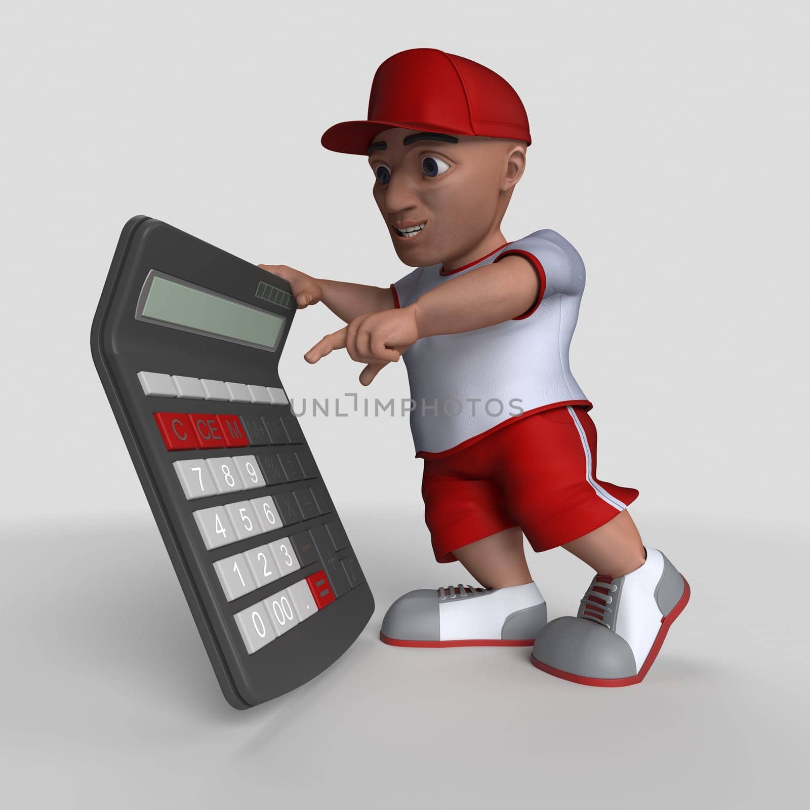 3D Render of Cartoon Sports Character