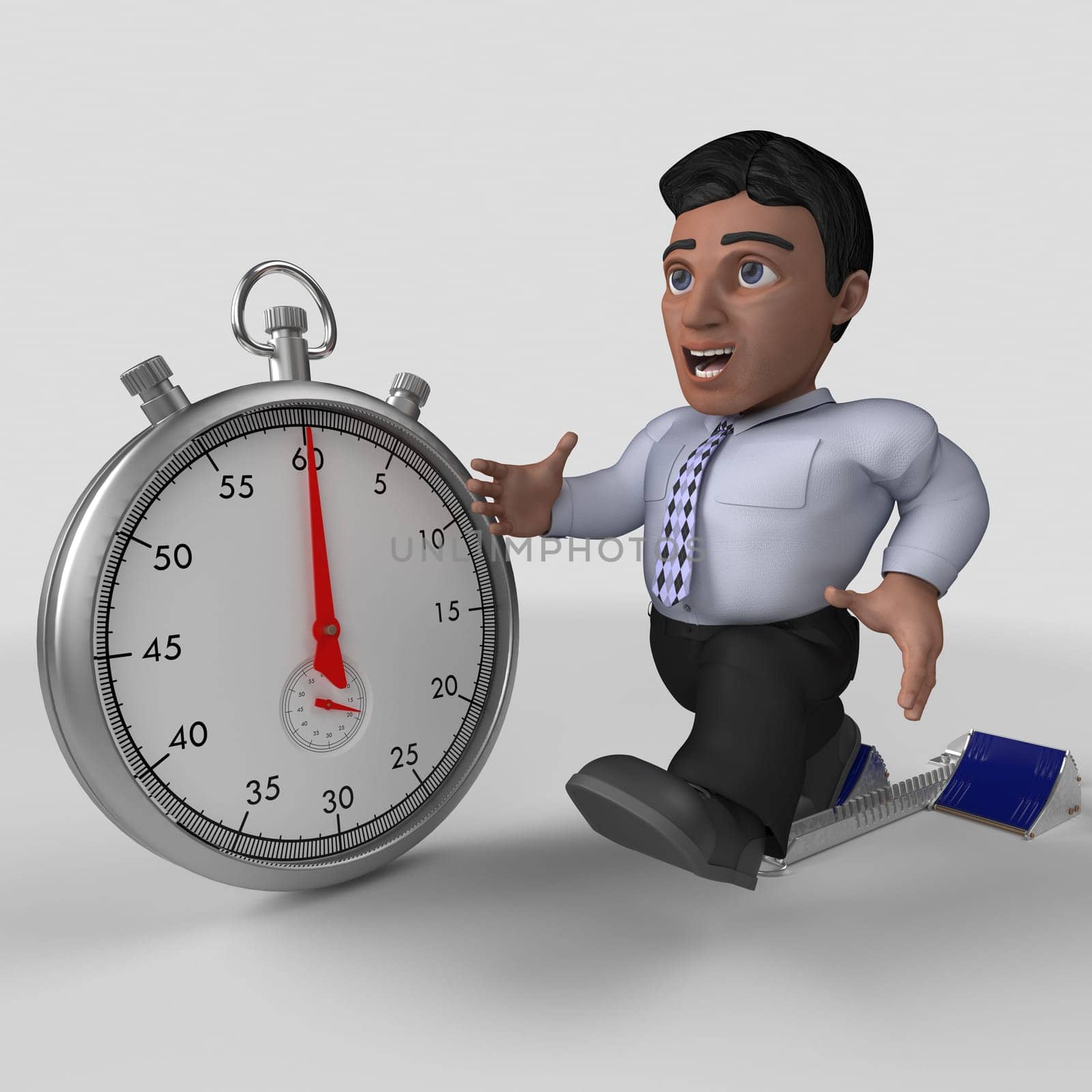 3D Render of Cartoon Business Character