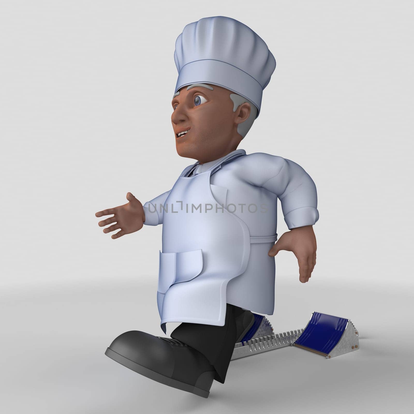 3D Render of Cartoon Baker Character