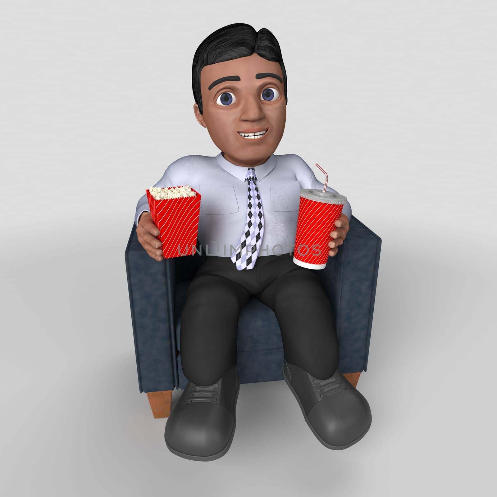 3D Render of Cartoon Business Character
