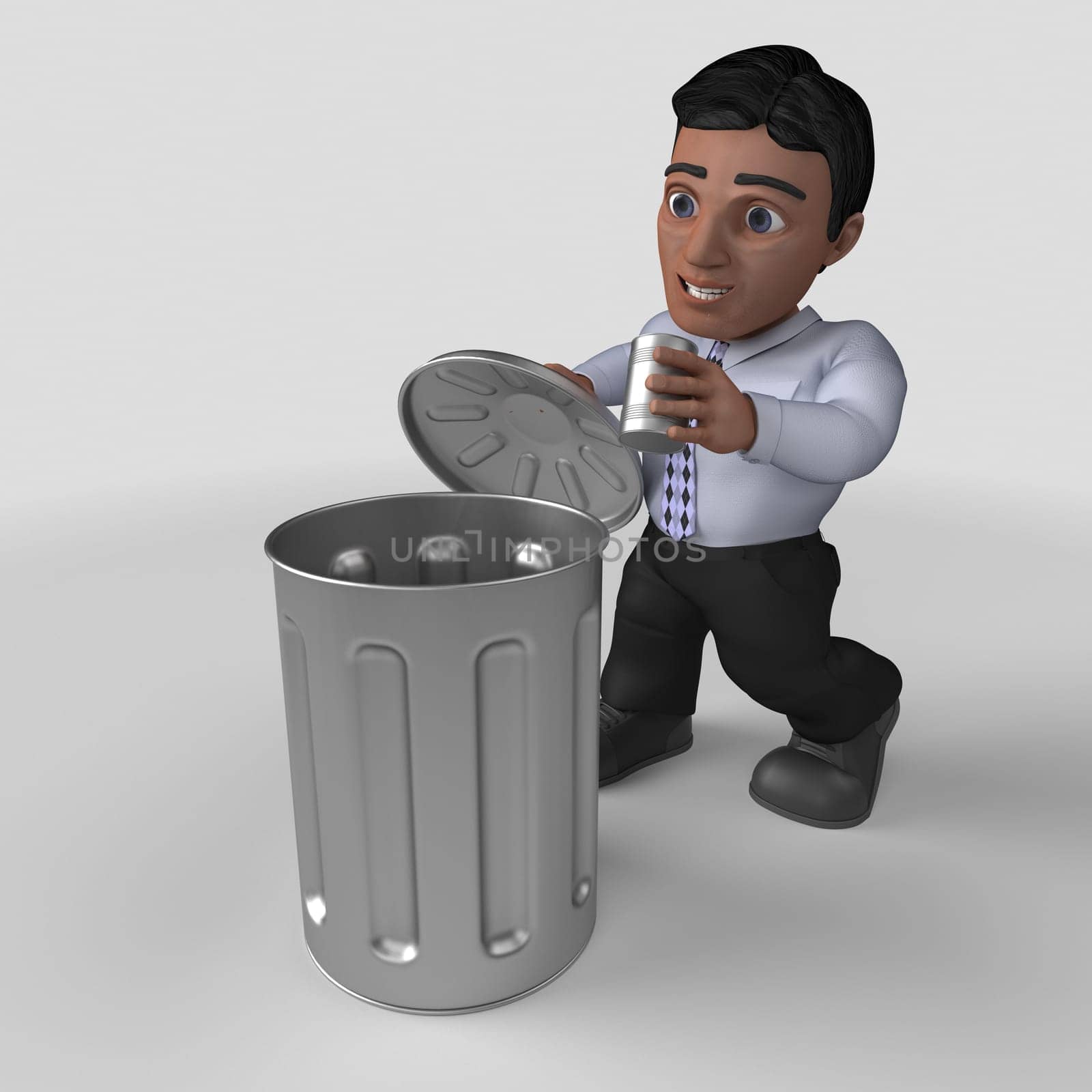 3D Render of Cartoon Business Character
