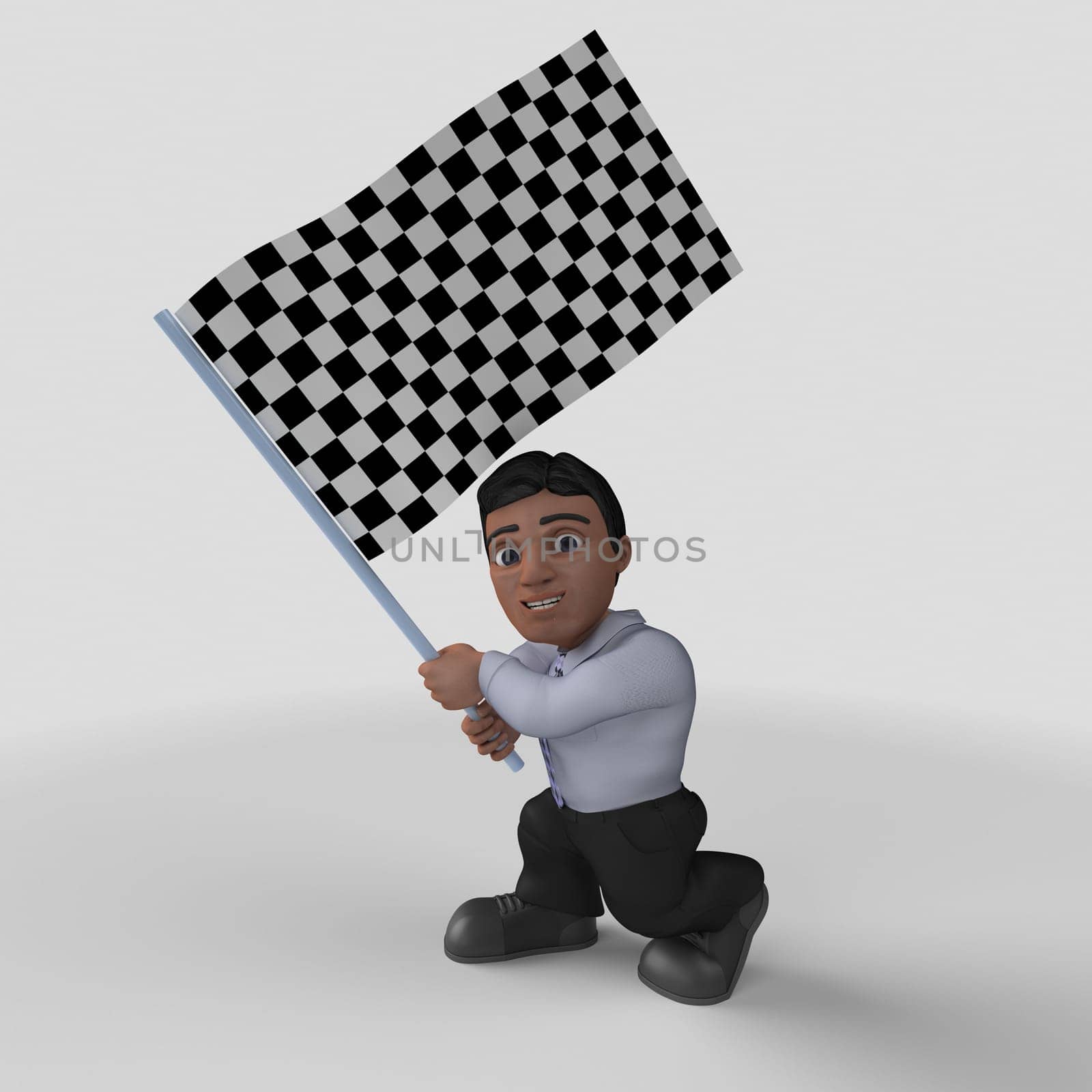 3D Render of Cartoon Business Character