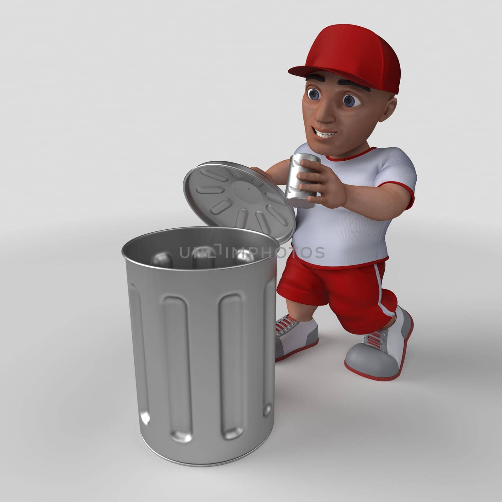 3D Render of Cartoon Sports Character