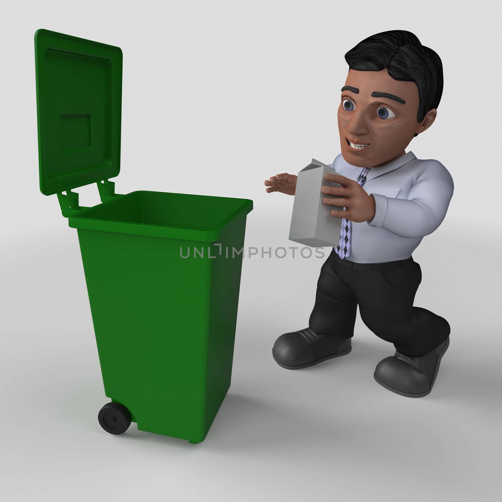 3D Render of Cartoon Business Character