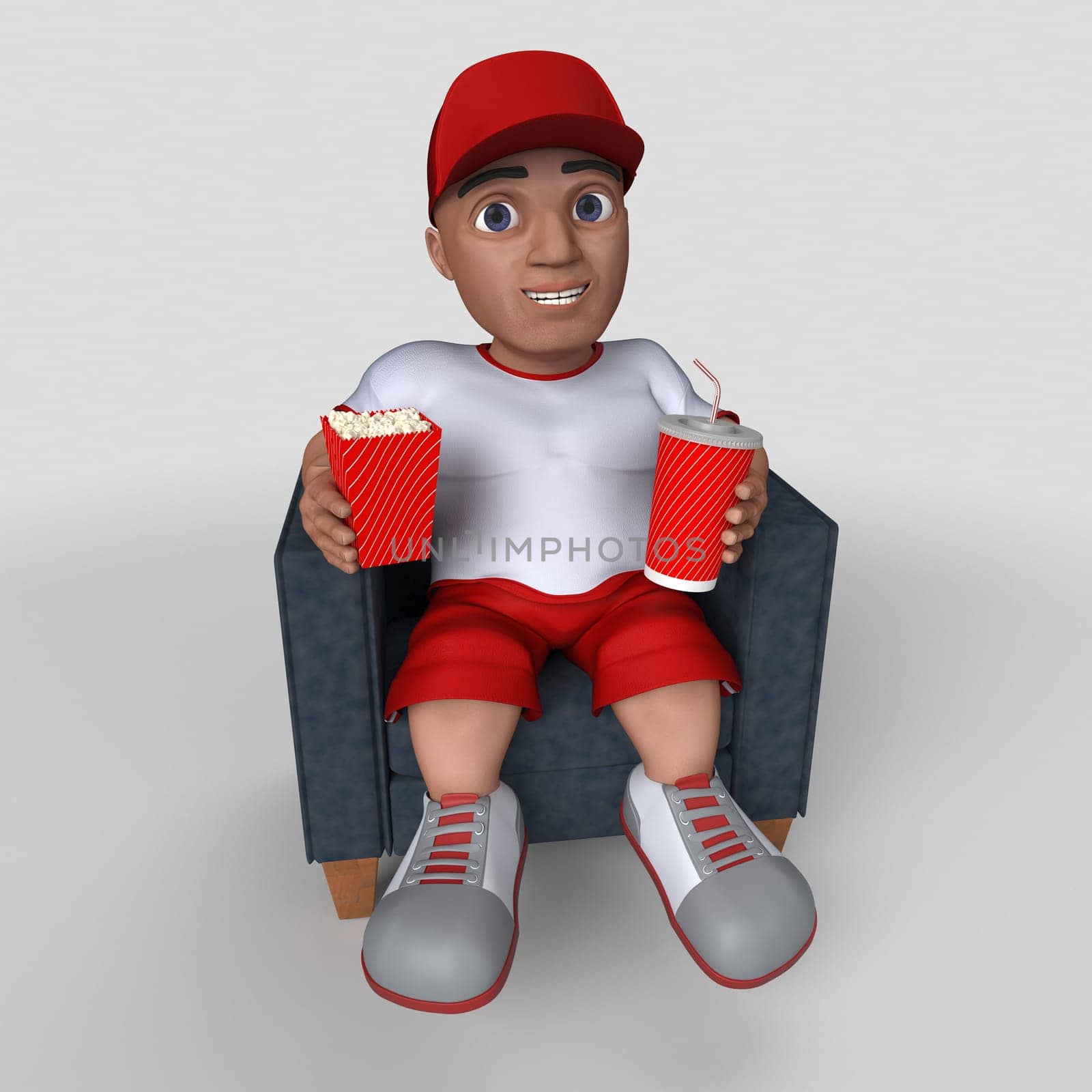 3D Render of Cartoon Sports Character