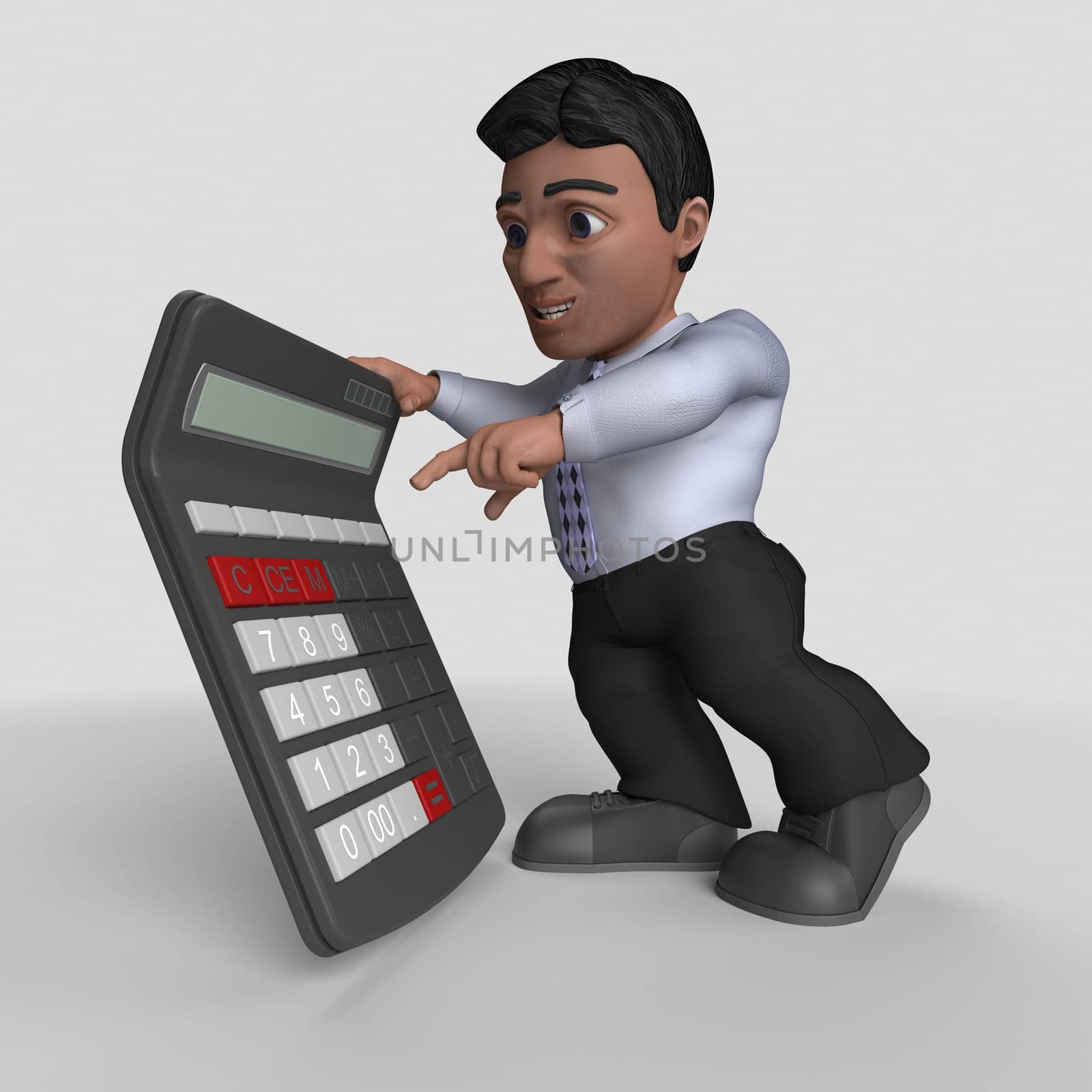 3D Render of Cartoon Business Character