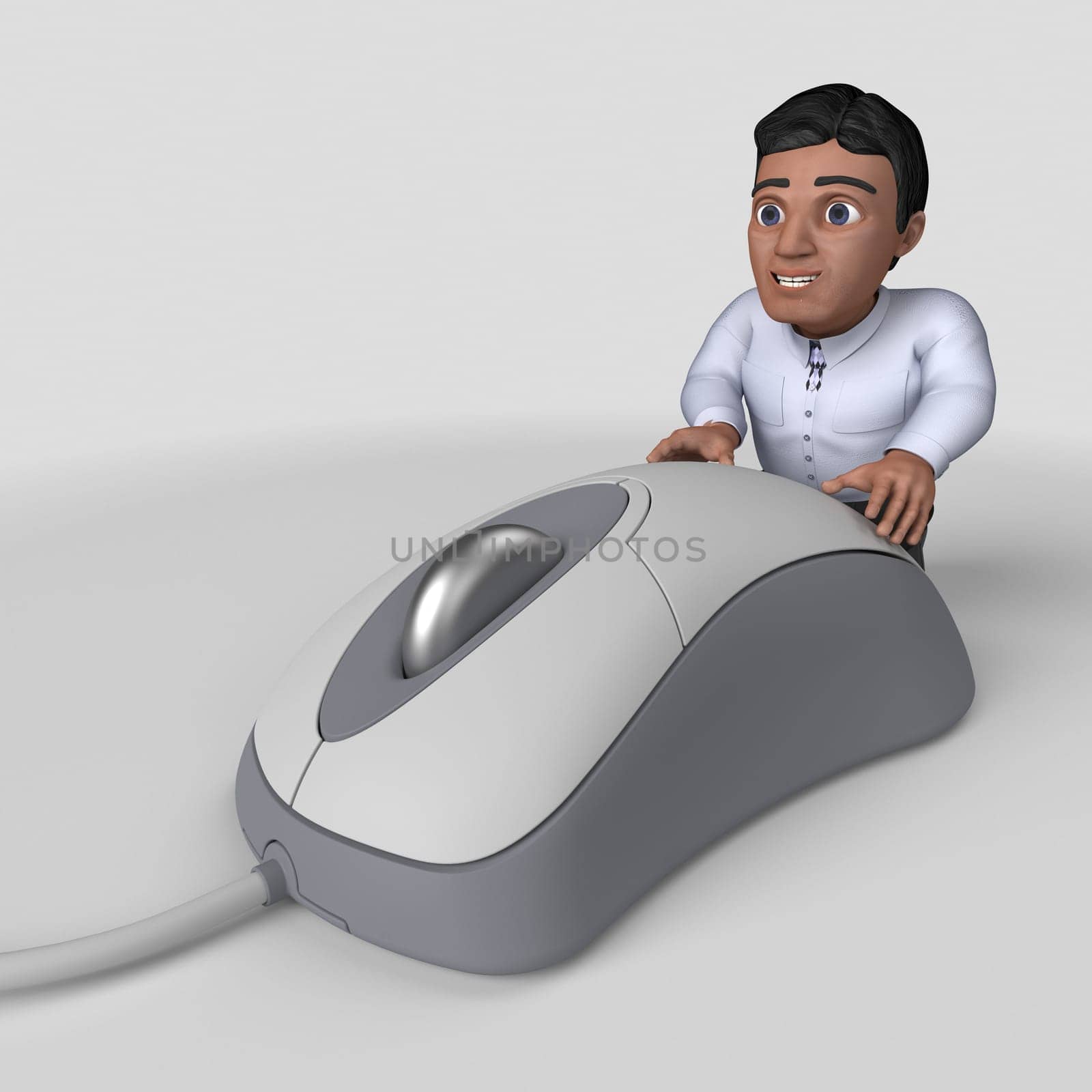 3D Render of Cartoon Business Character