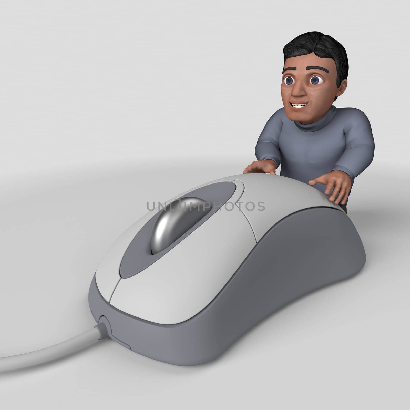3D Render of Cartoon Casual Character