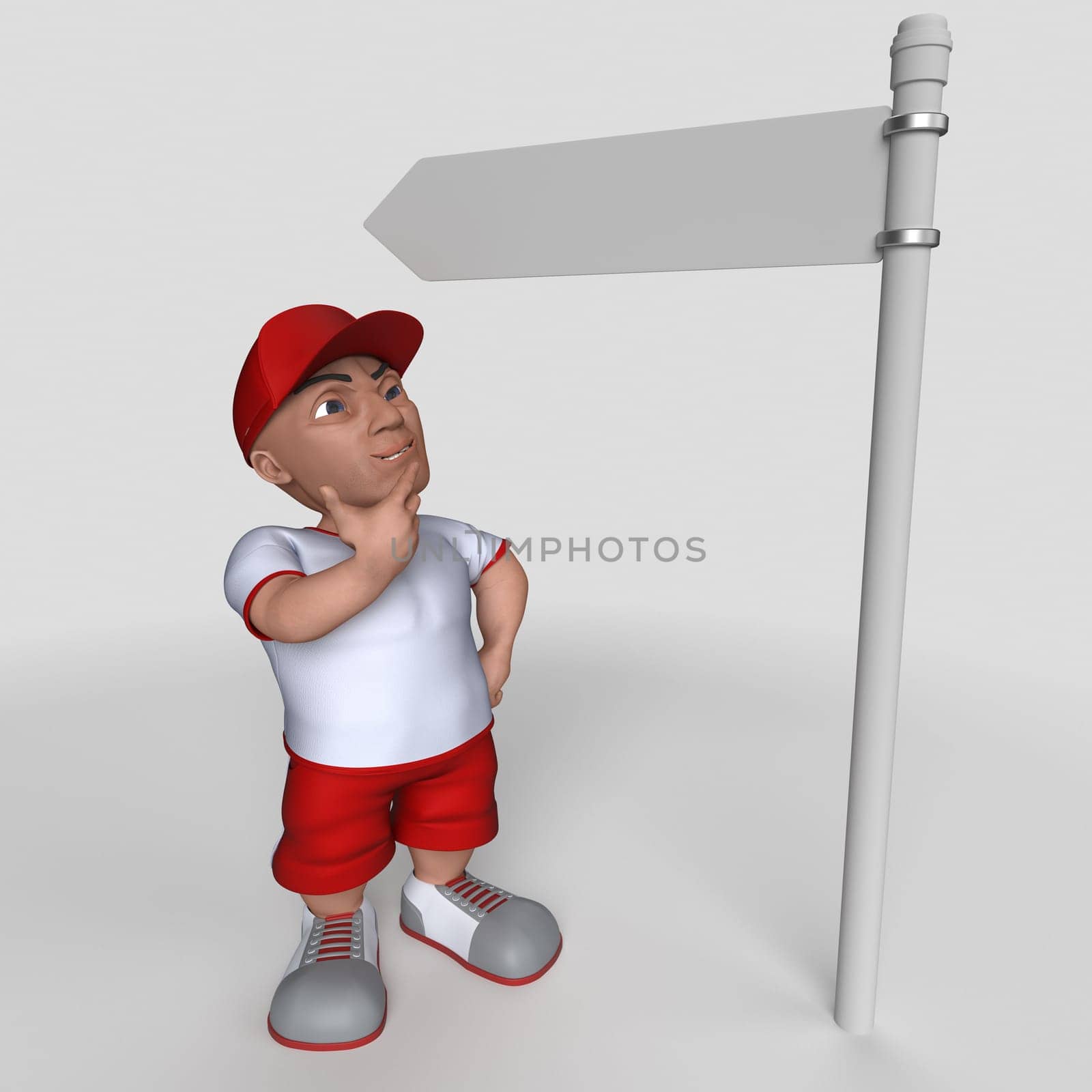 3D Render of Cartoon Sports Character