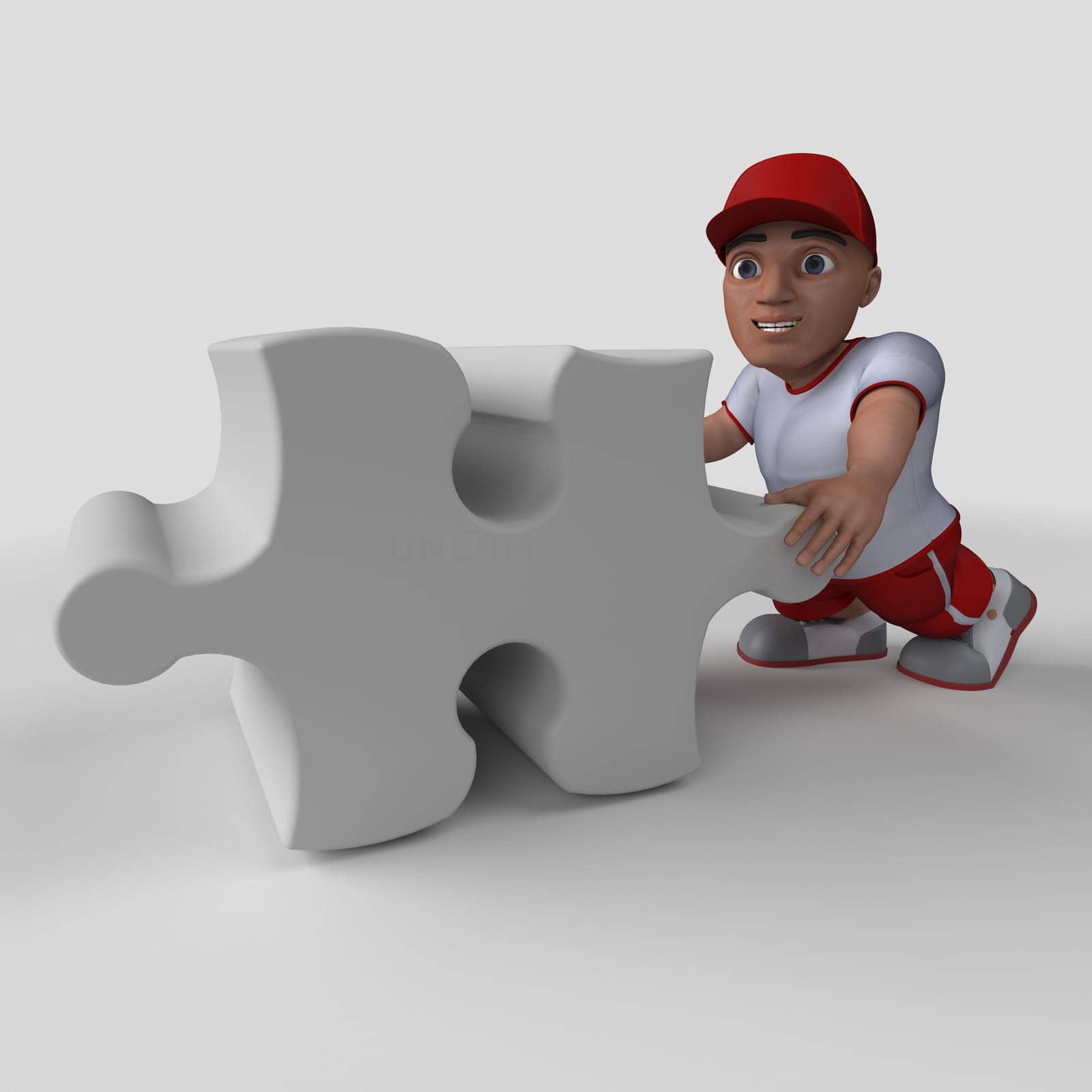3D Render of Cartoon Sports Character