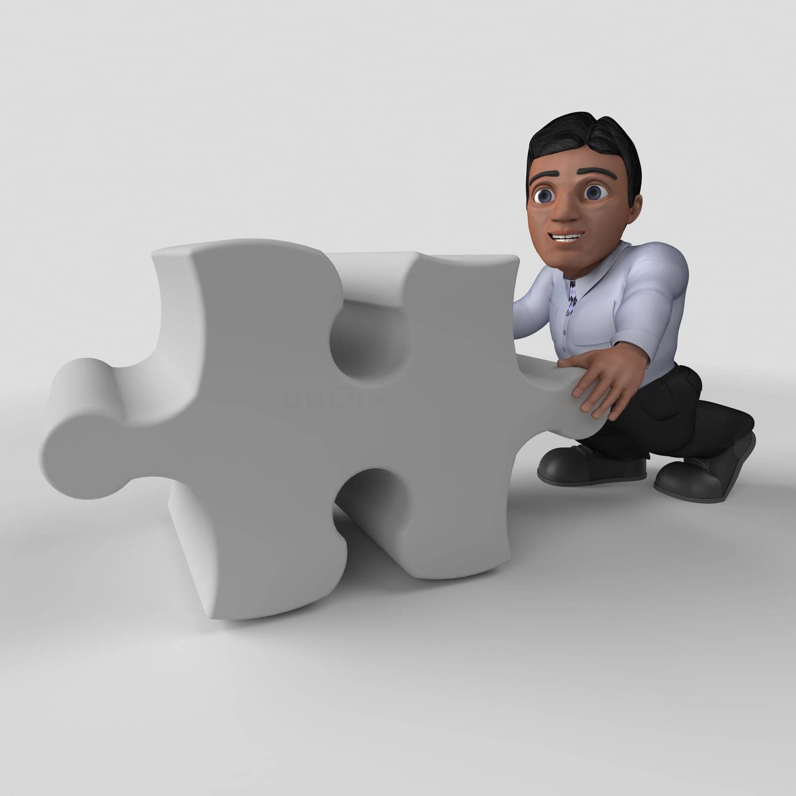 3D Render of Cartoon Business Character