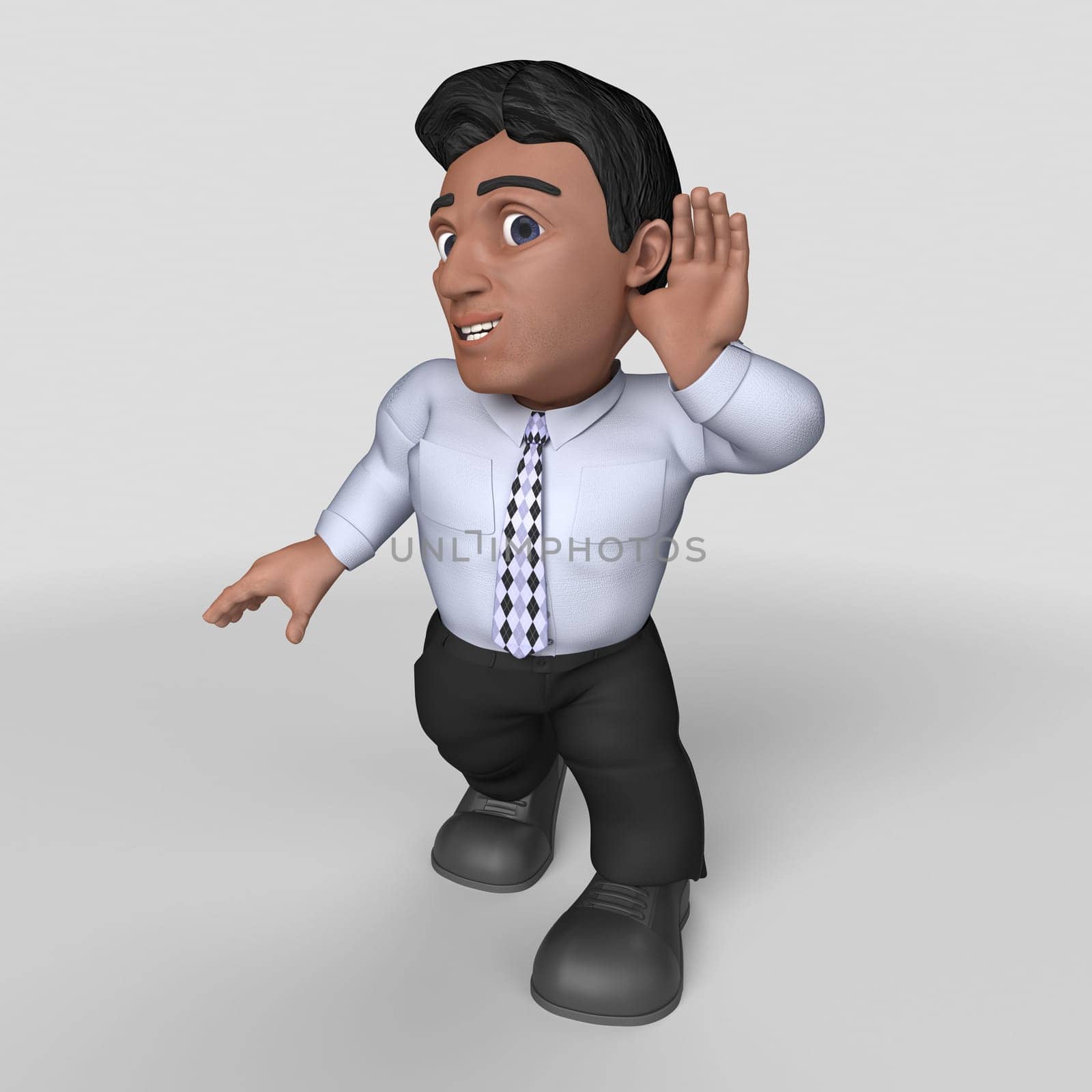3D Render of Cartoon Business Character