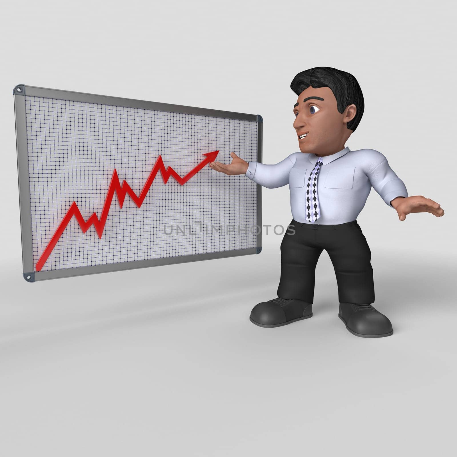 3D Render of Cartoon Business Character