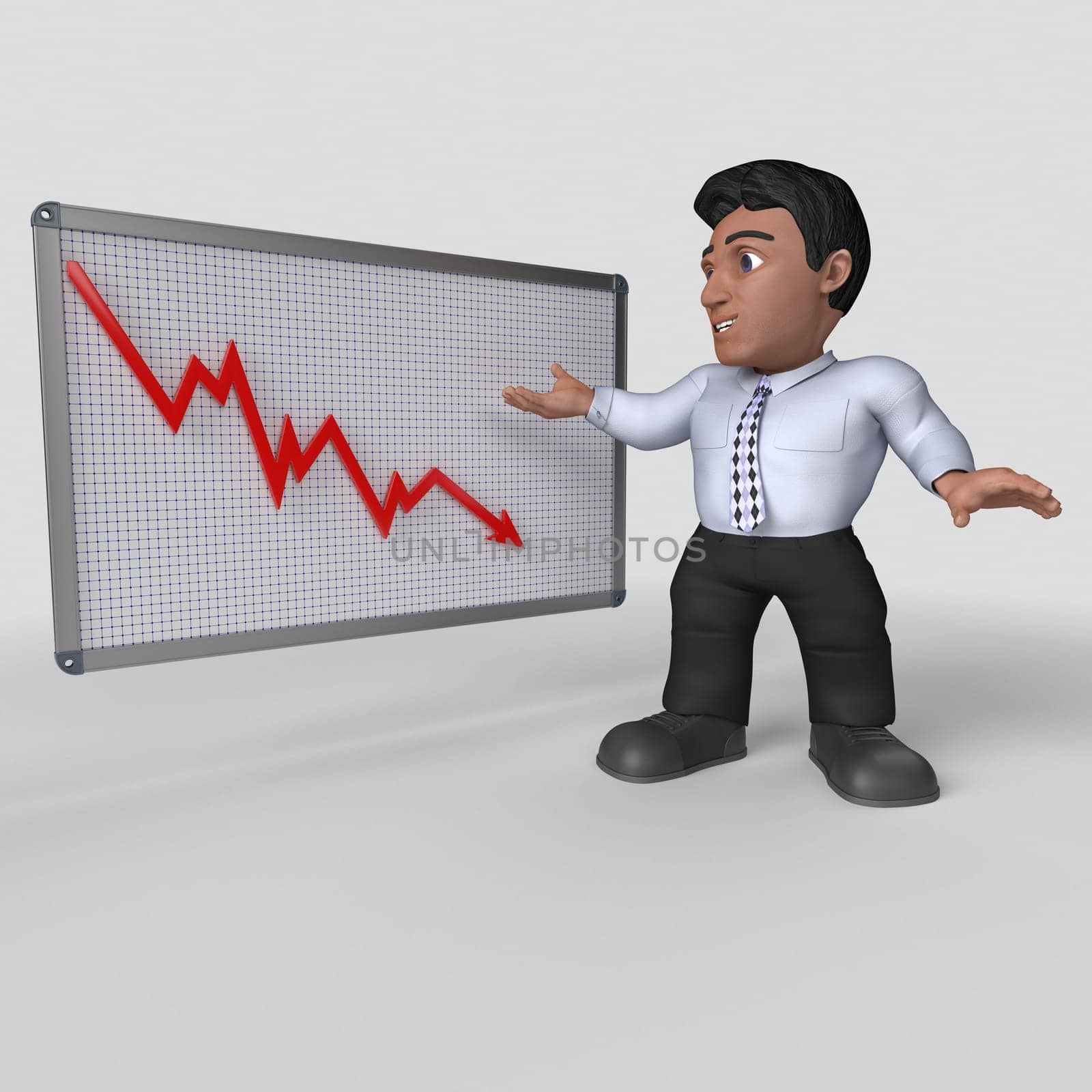 3D Render of Cartoon Business Character