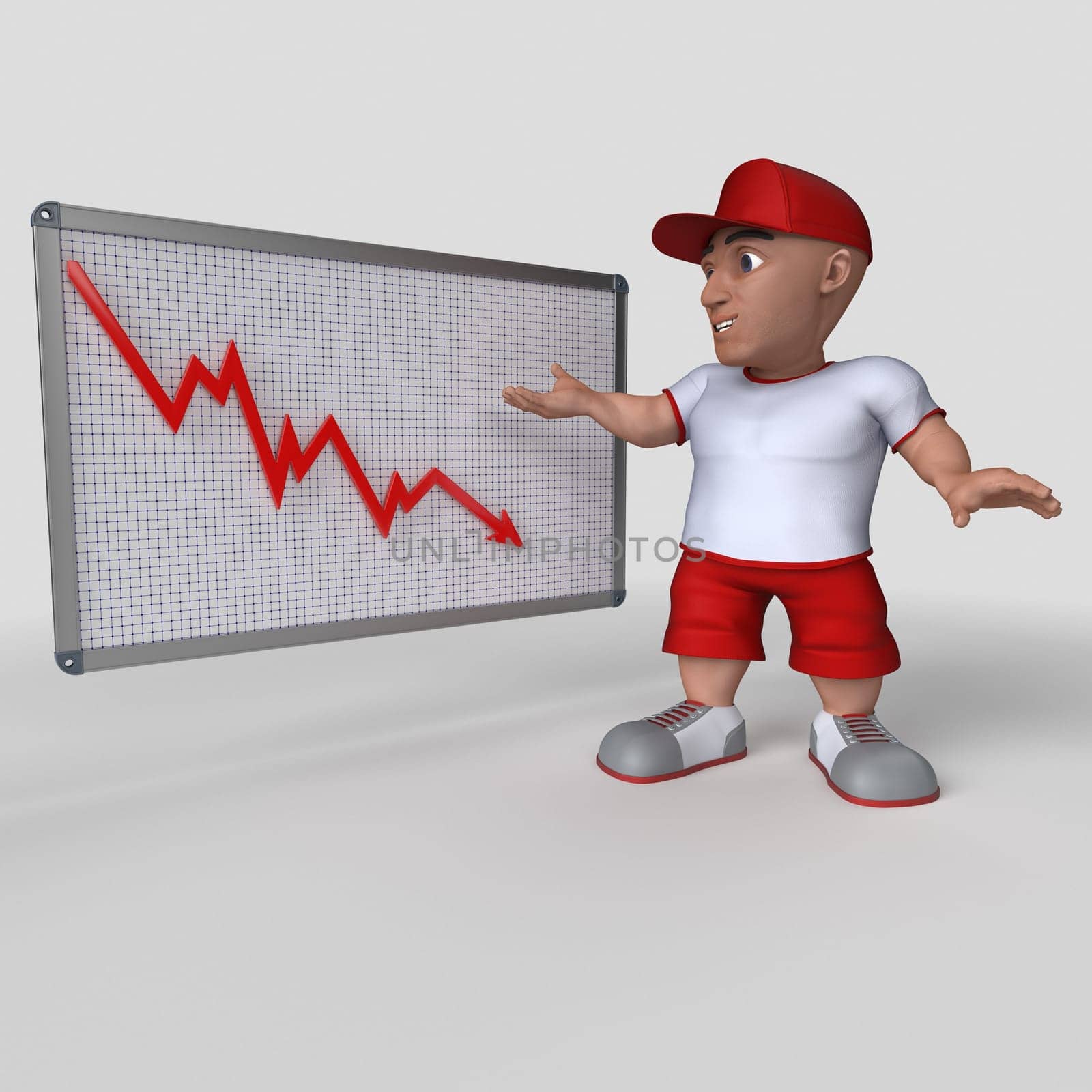 3D Render of Cartoon Sports Character