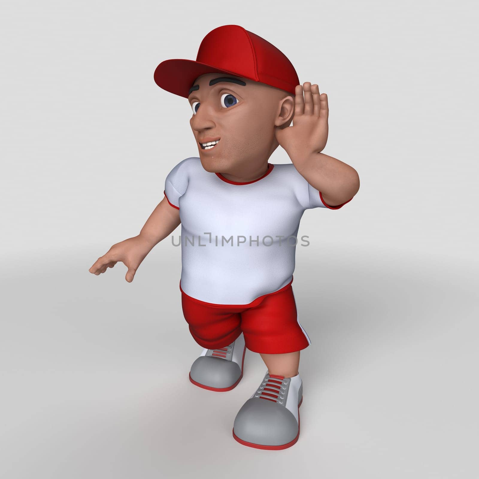 3D Render of Cartoon Sports Character