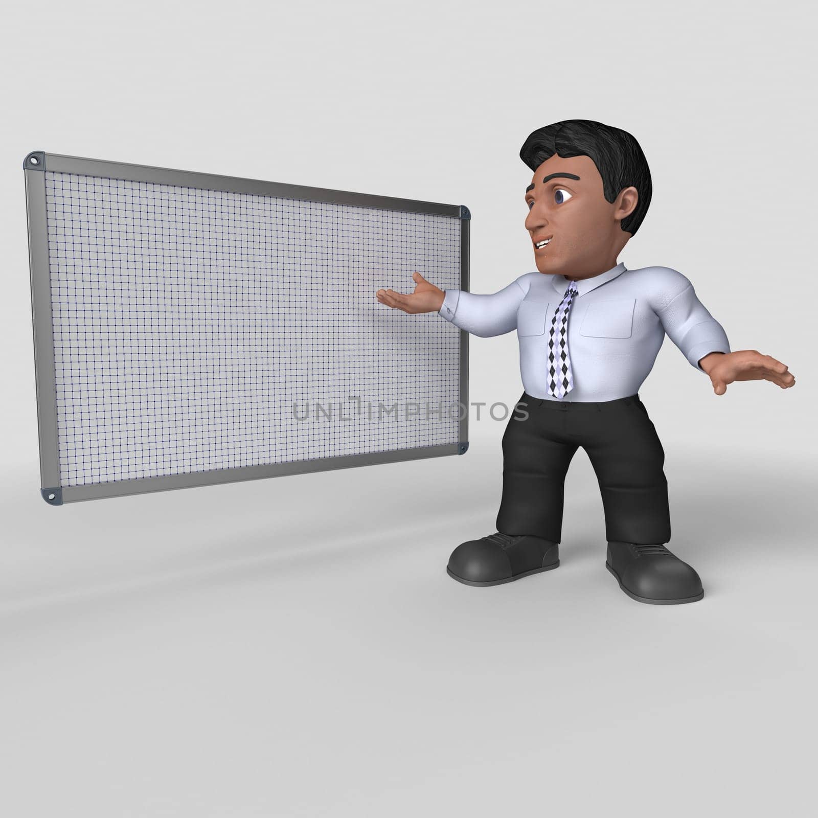 3D Render of Cartoon Business Character