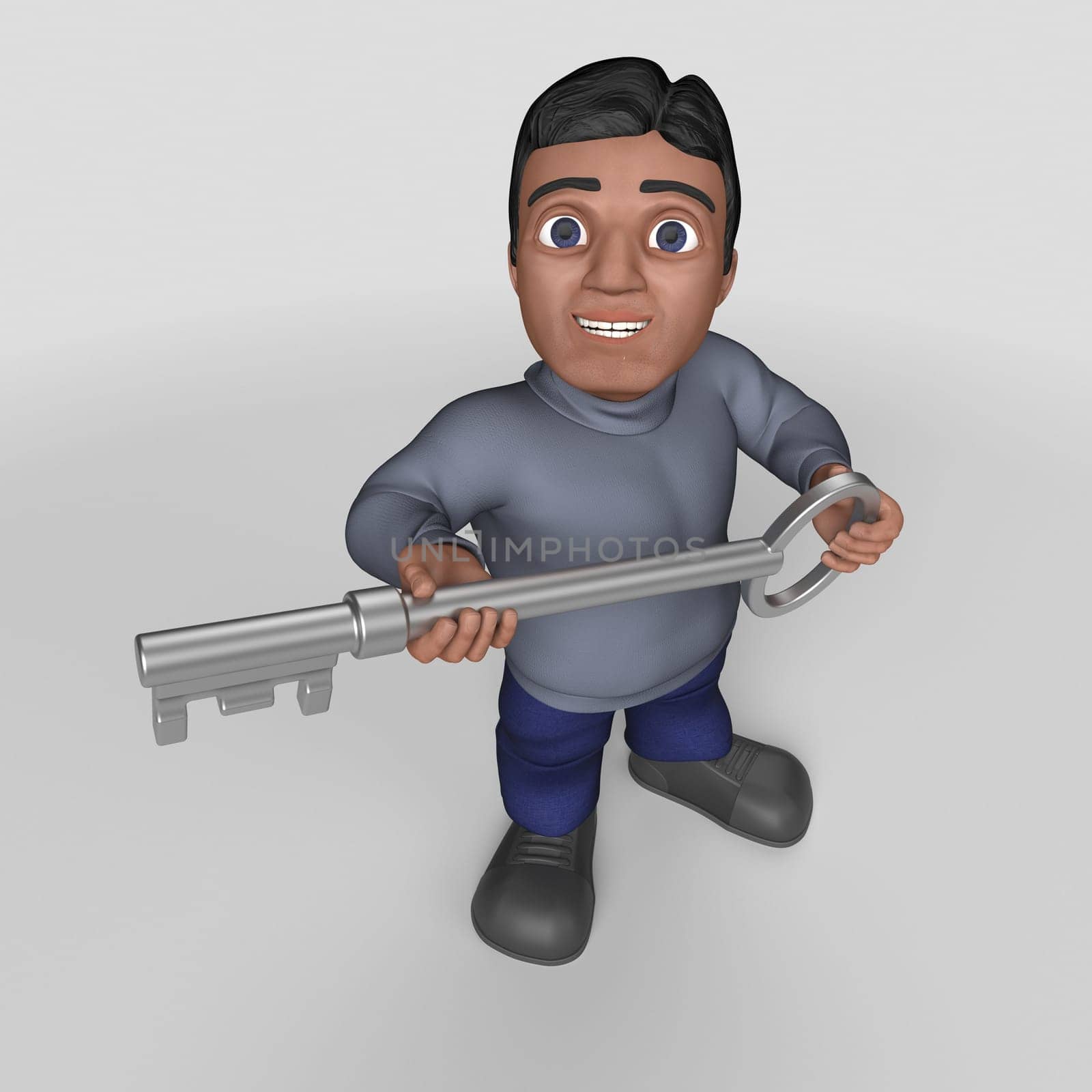 3D Render of Cartoon Casual Character
