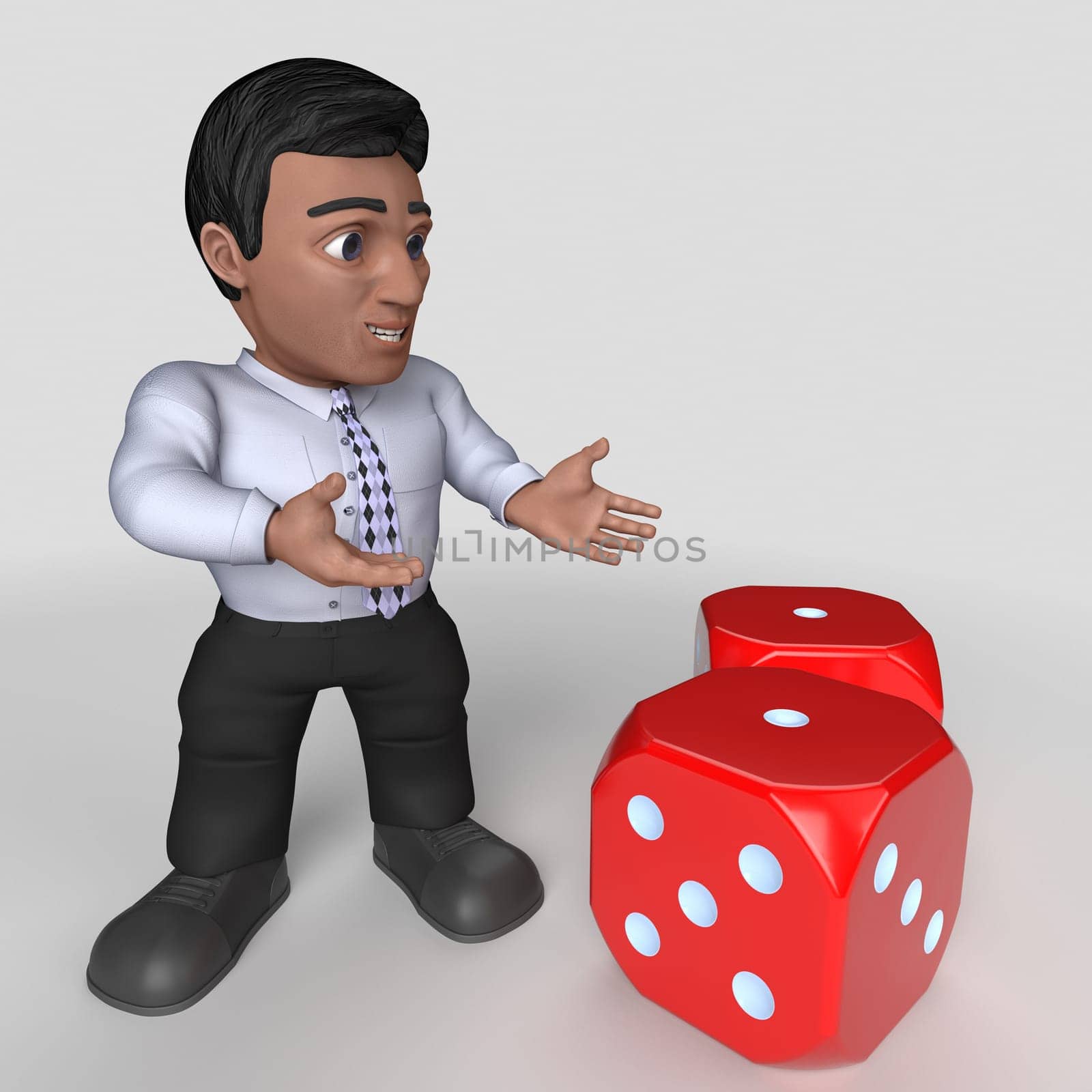 3D Render of Cartoon Business Character