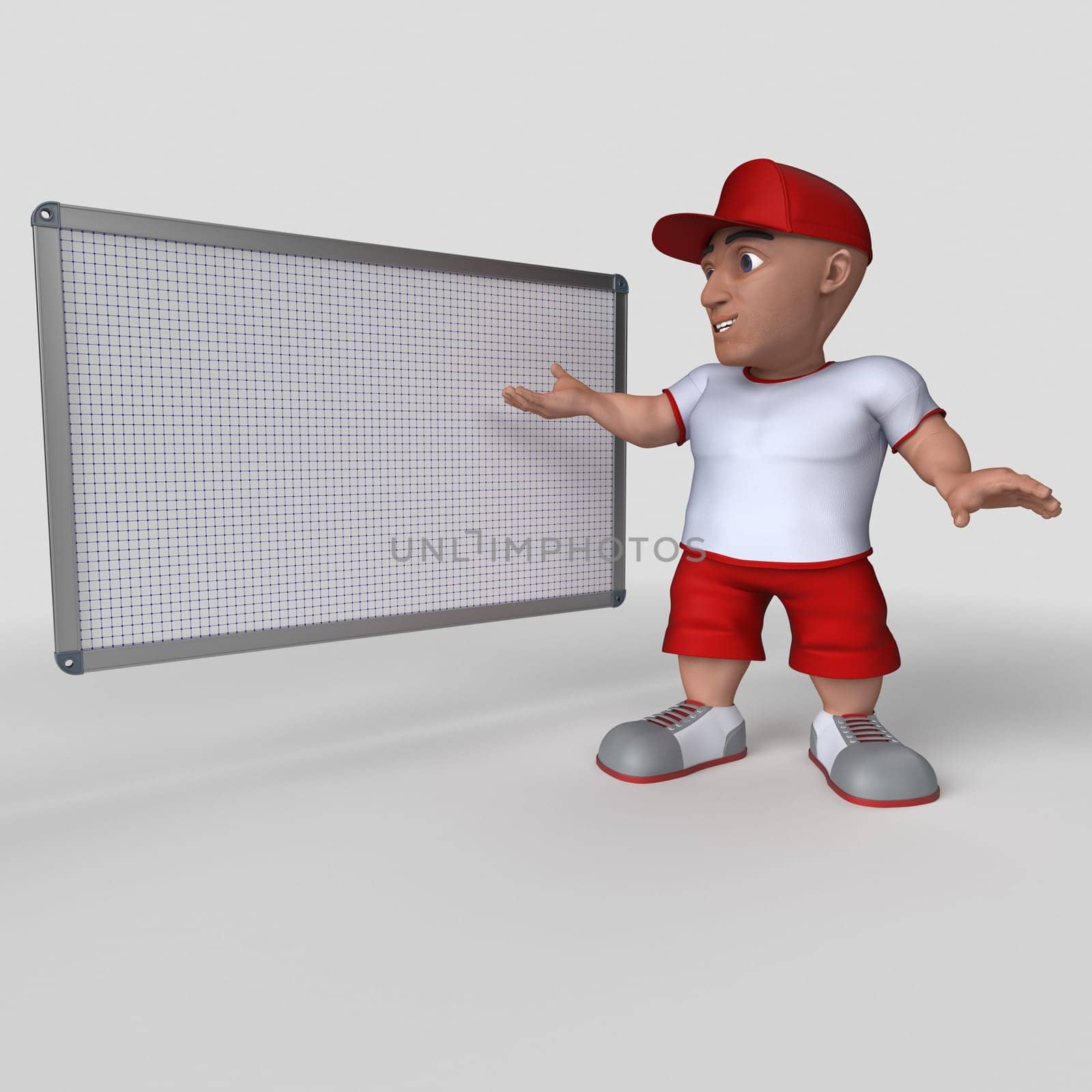 3D Render of Cartoon Sports Character