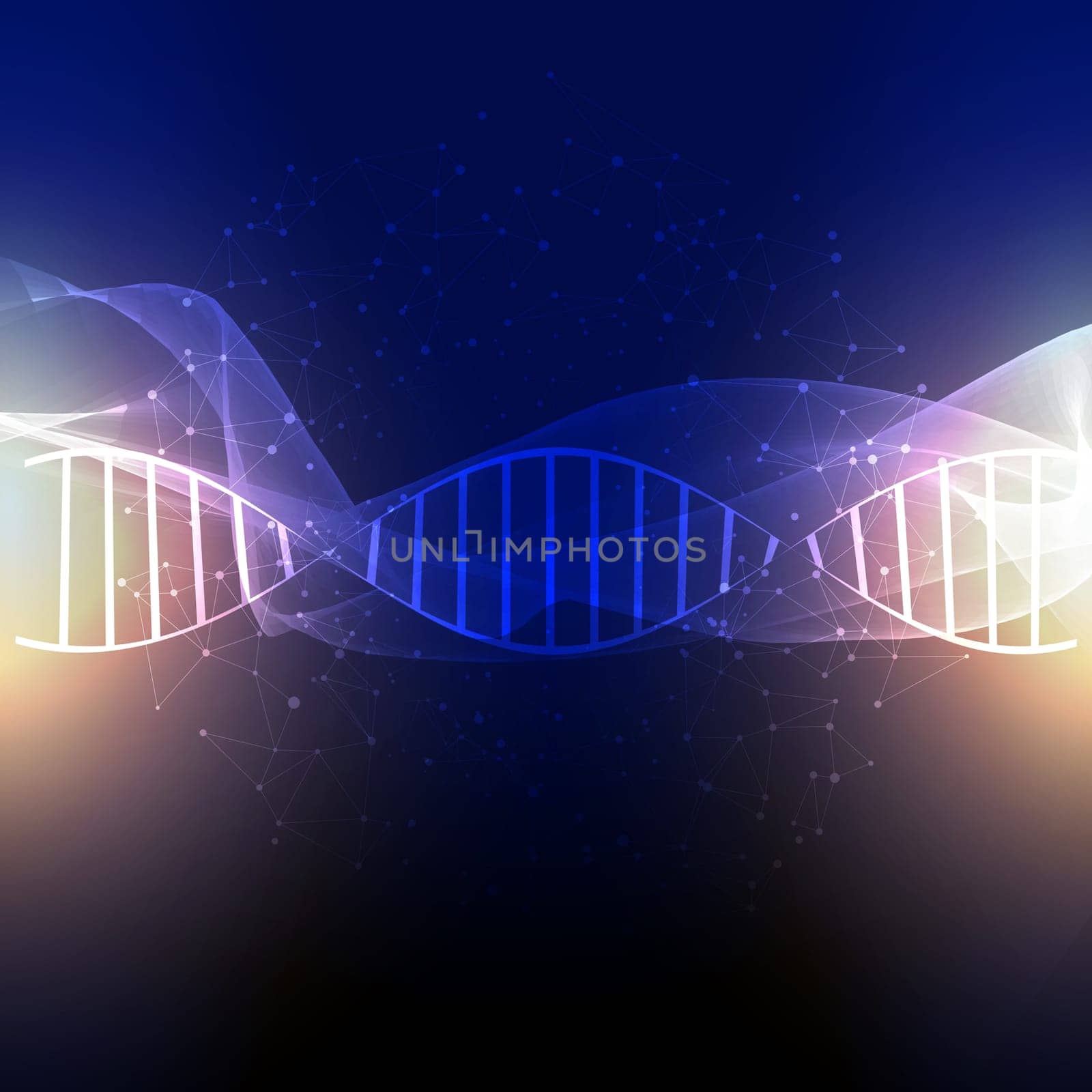 DNA strands on an abstract background