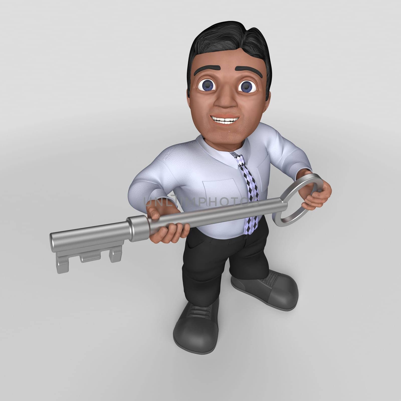 3D Render of Cartoon Business Character