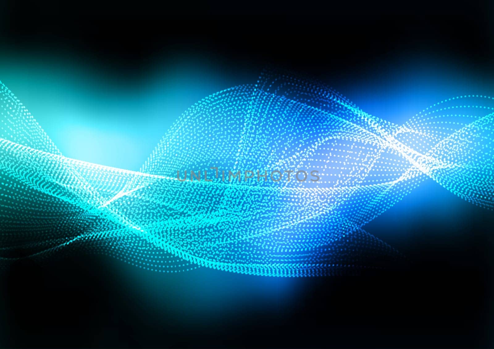 Abstract techno background of flowing cyber dots