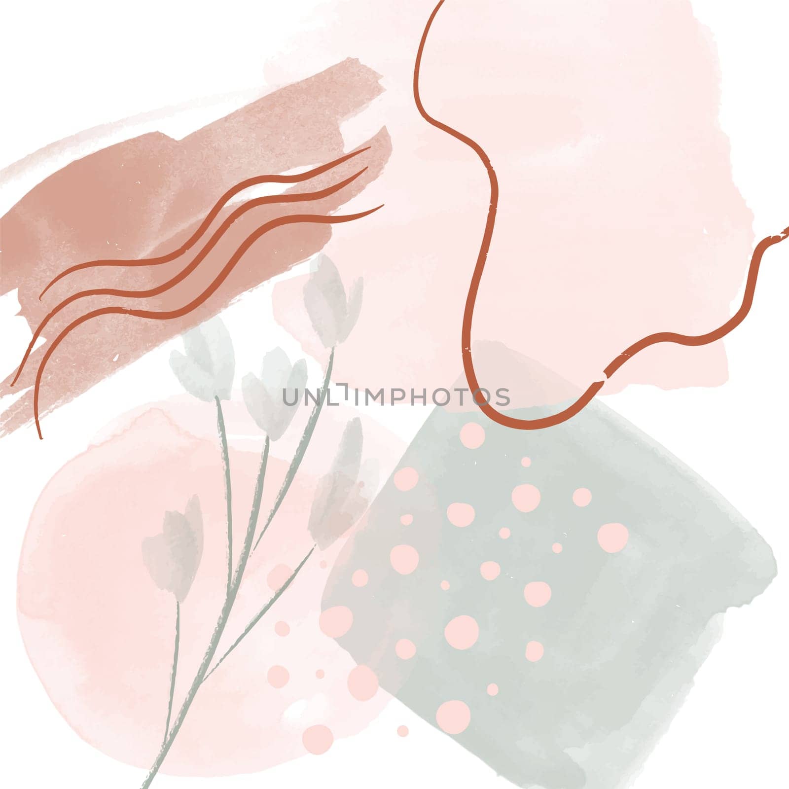 Abstract background with a hand painted watercolour design