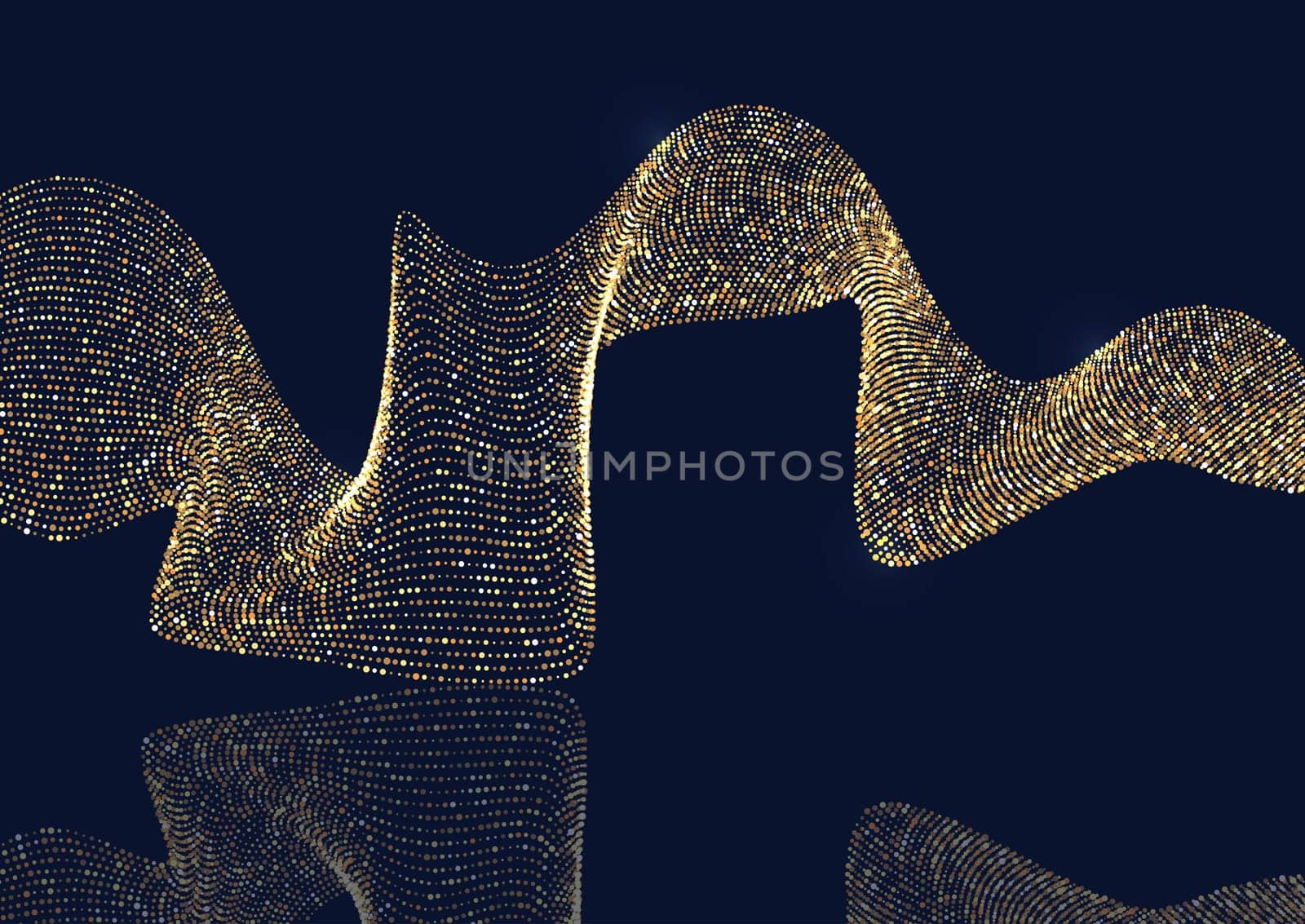 Abstract background with flowing glitter dots design