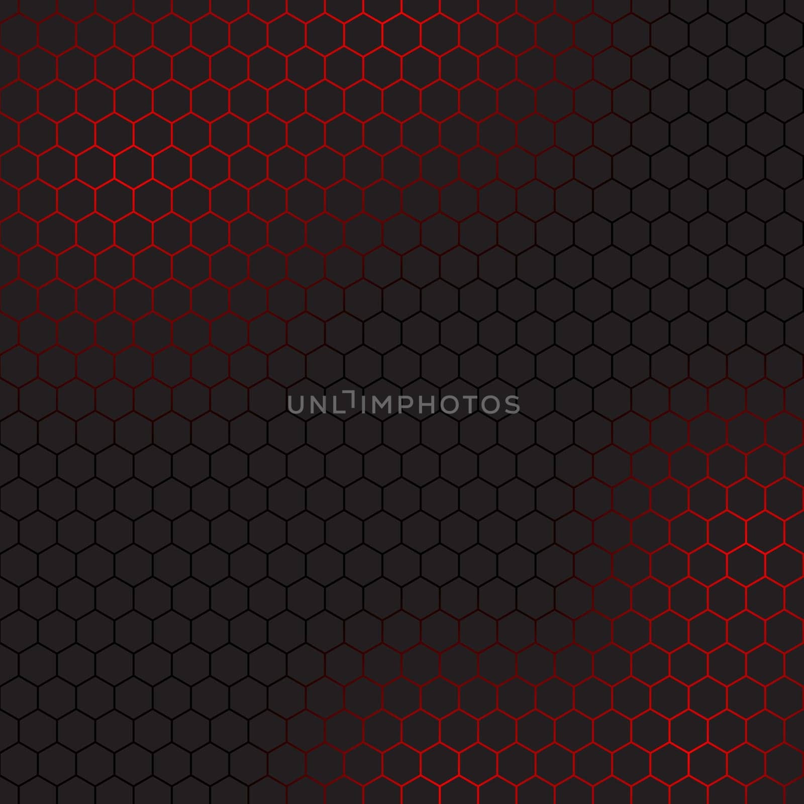 Abstract background with hexagonal design with red highlights