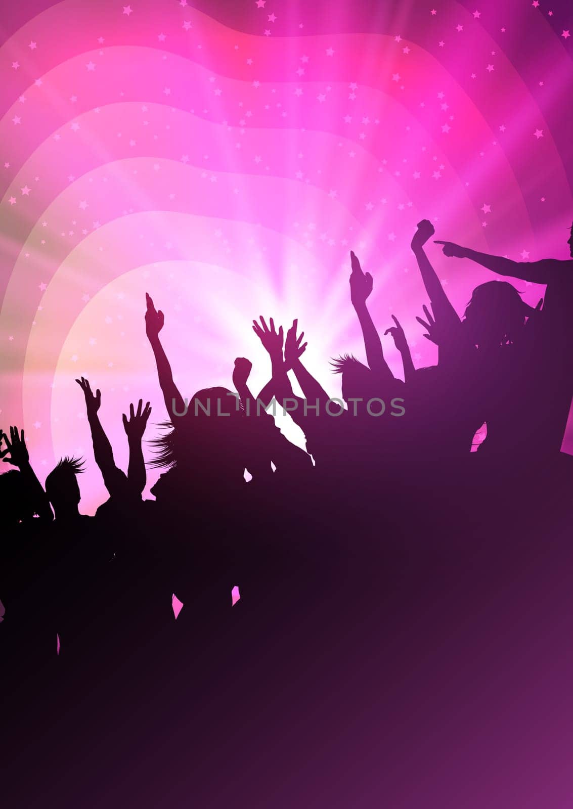 Abstract background with silhouette of a party crowd