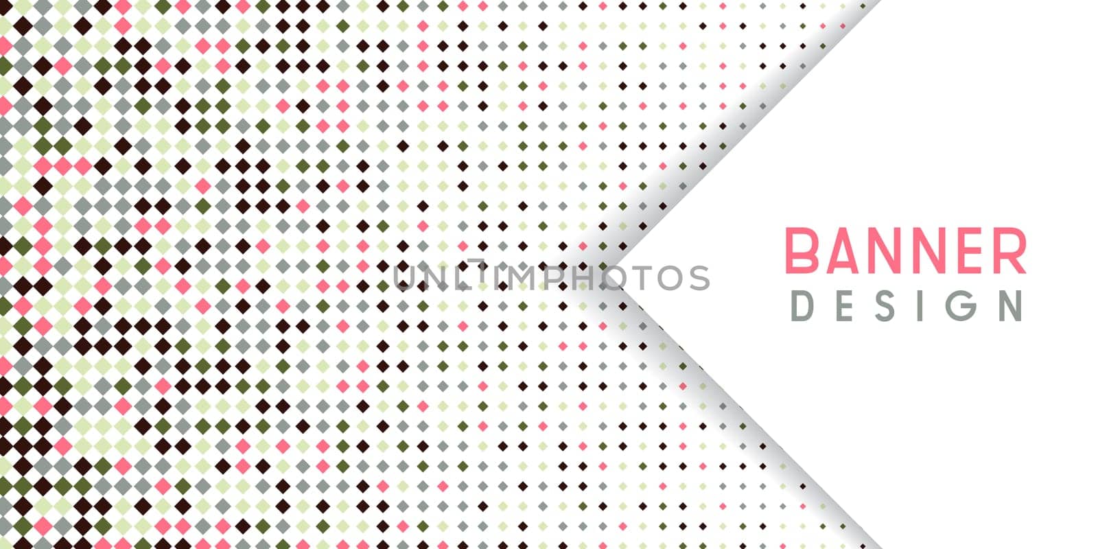 Abstract banner background with diamond halftone design