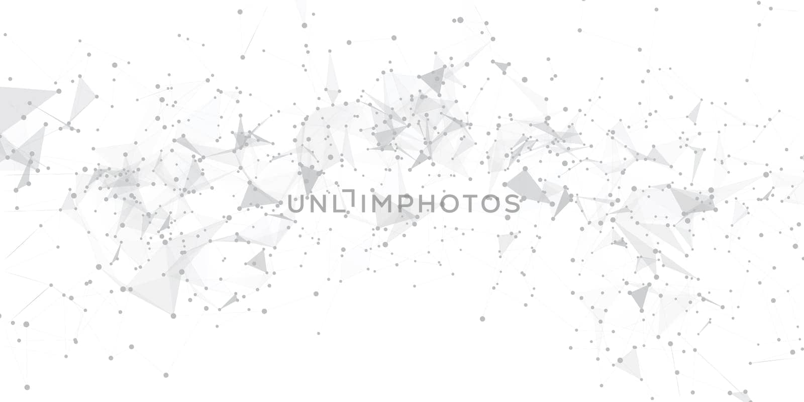 Abstract banner with low poly design, connecting lines and dots