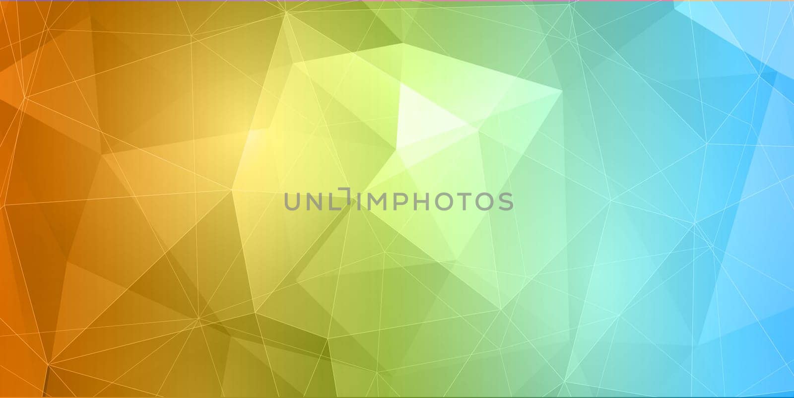 Abstract banner with a colourful low poly design