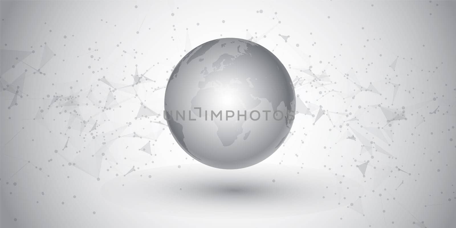 Abstract banner with a network communications and globe design