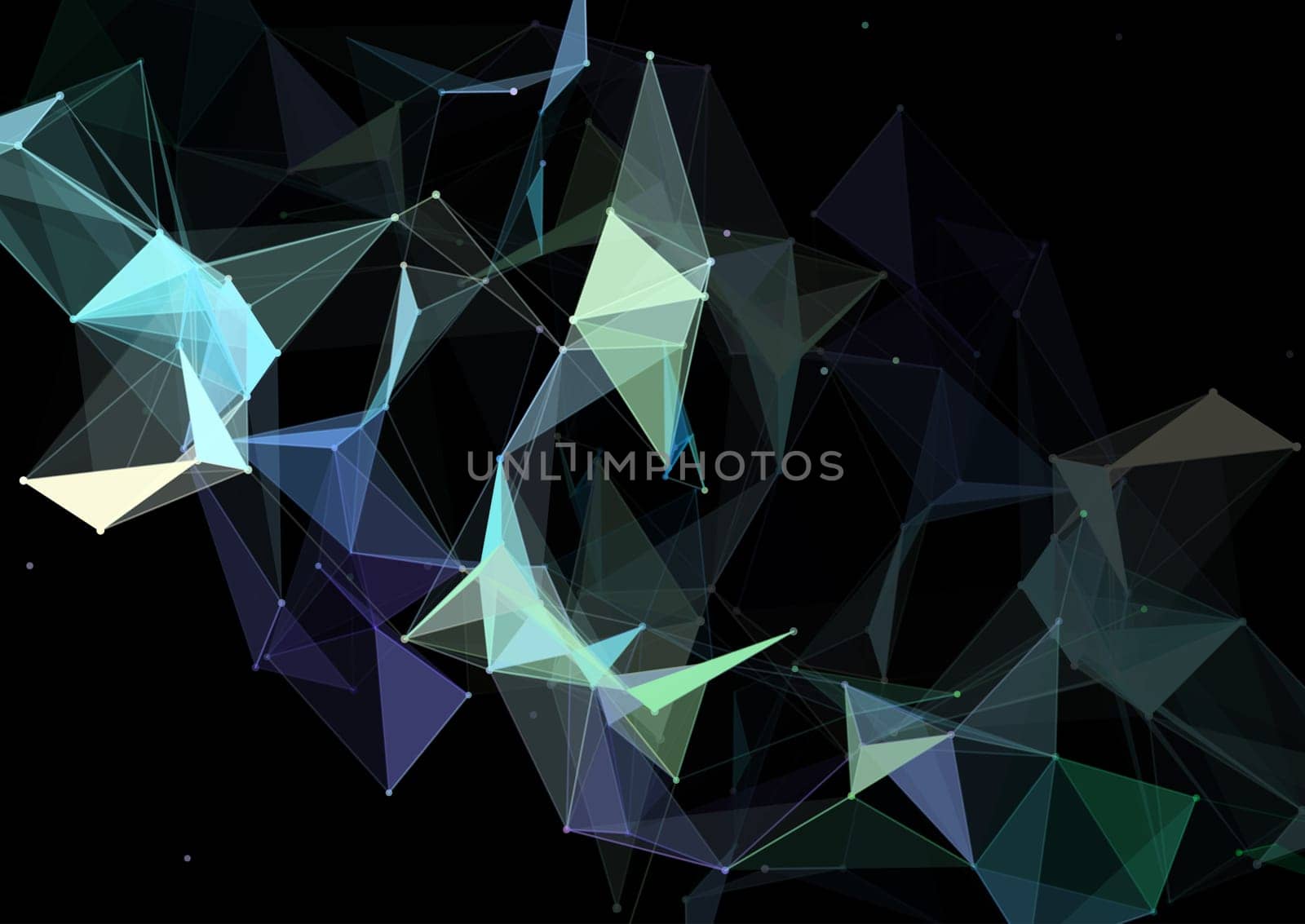 Abstract network connections background with a low poly design