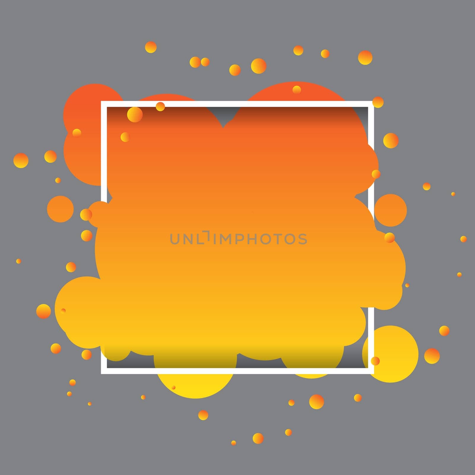 Abstract bubble shape on a white frame background