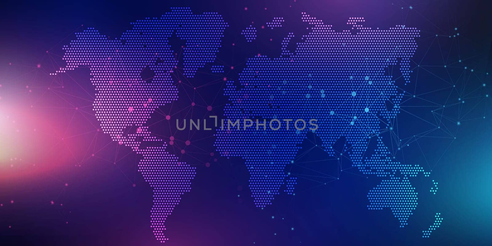 Abstract banner with a world map design