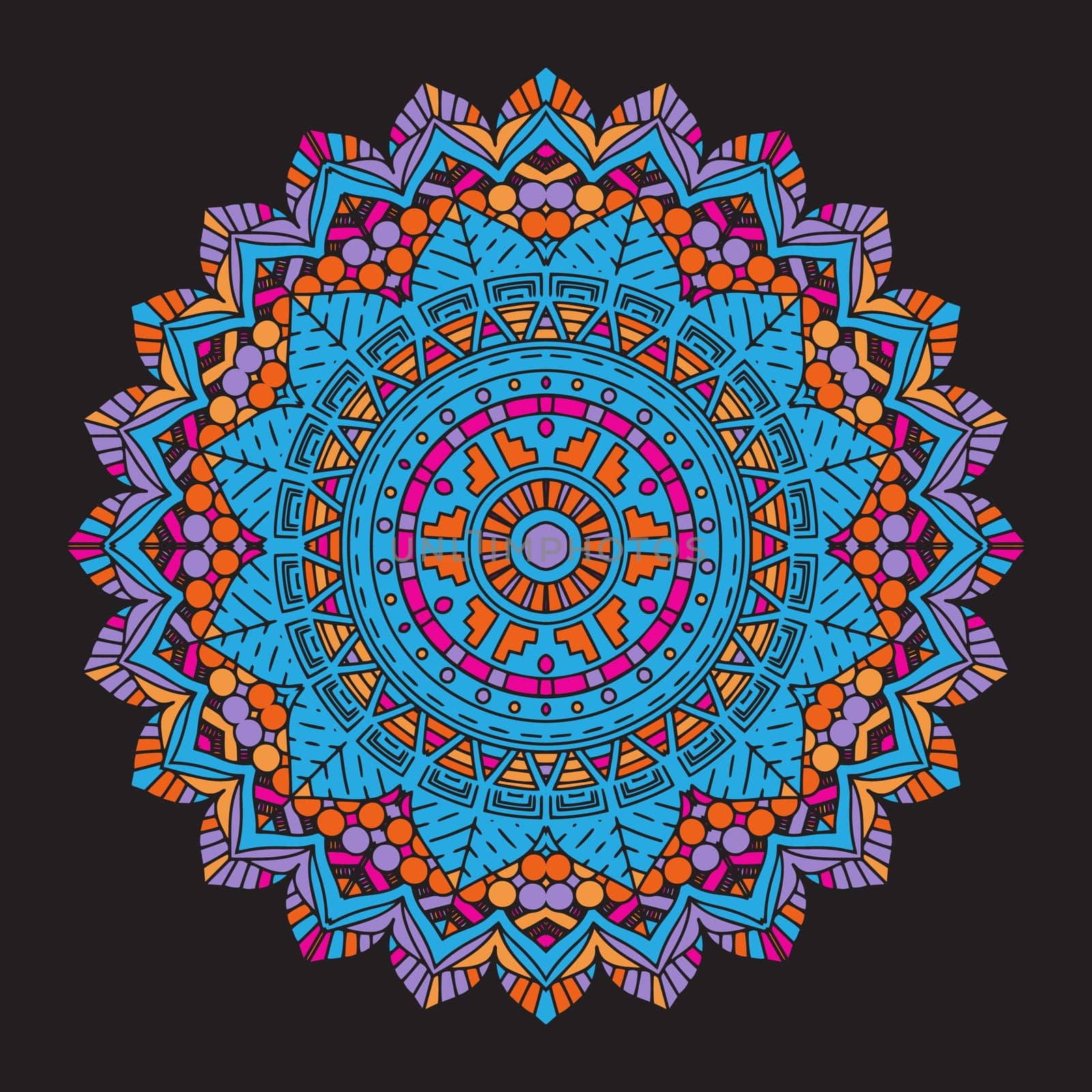 Abstract background with a colourful mandala design