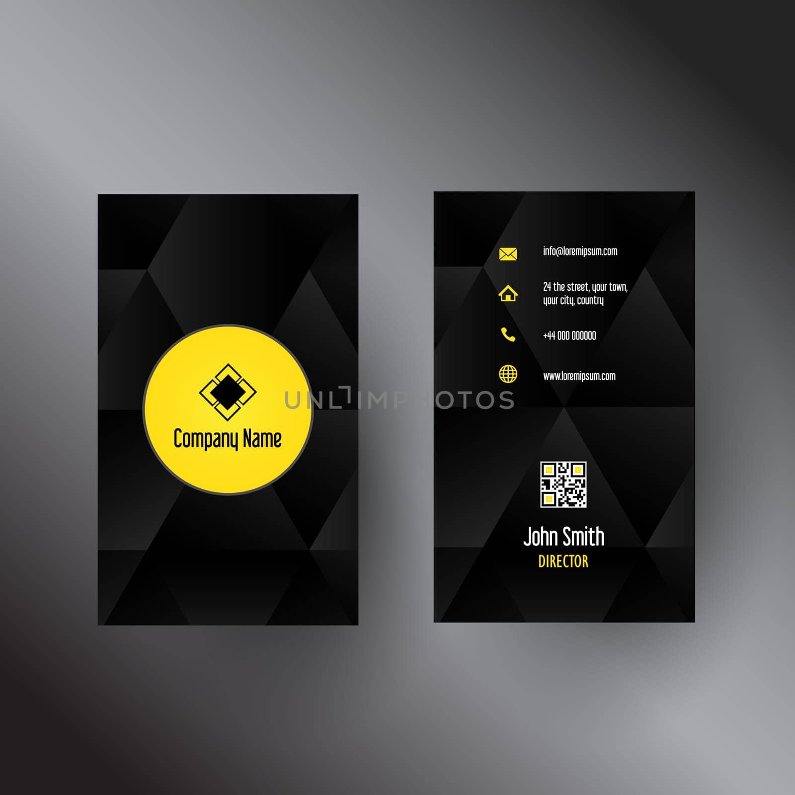 Business card with an abstract ow poly design