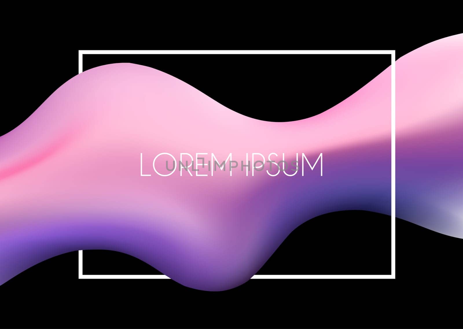 Abstract design background with 3D shape in white frame